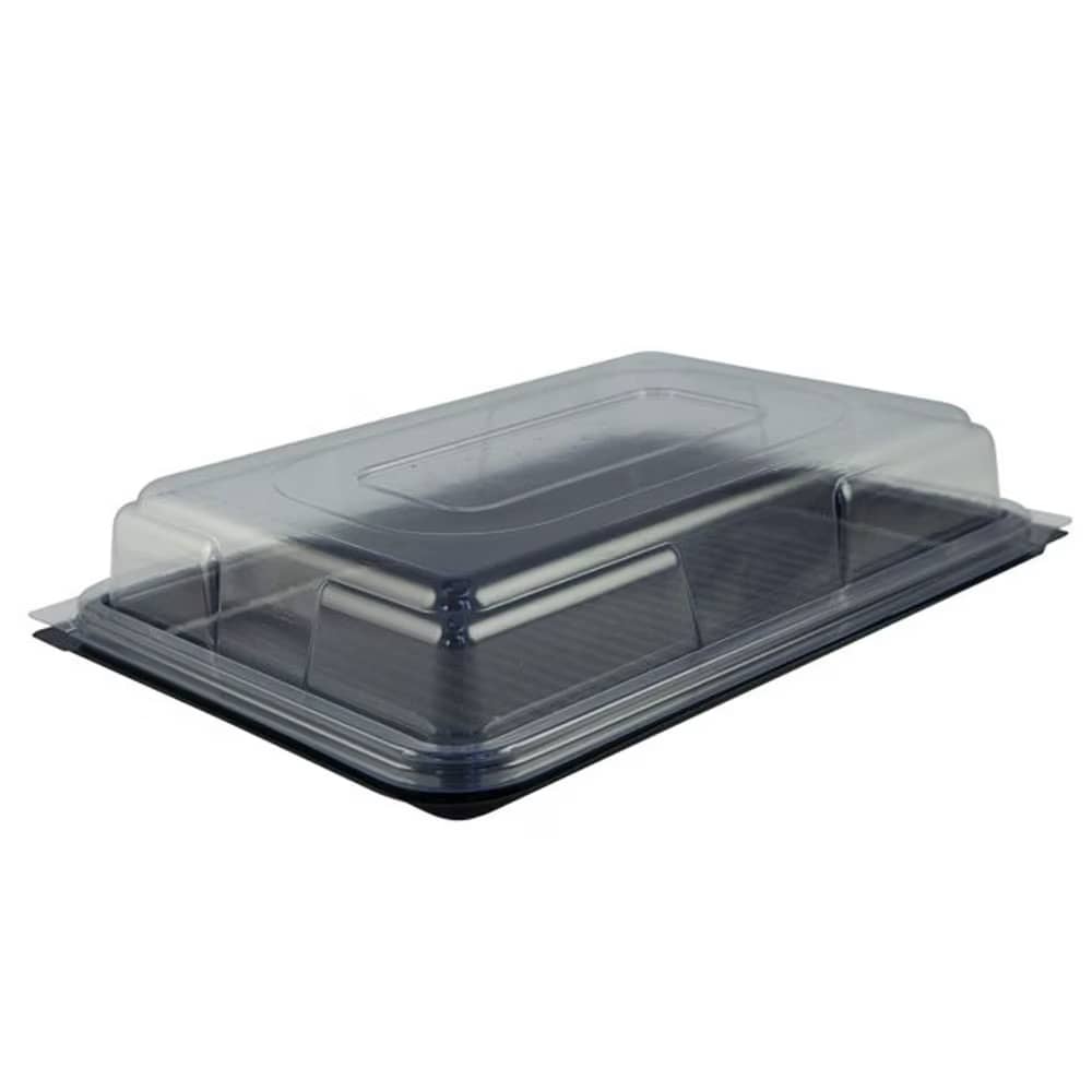 Black Buffet Trays With Clear Lids