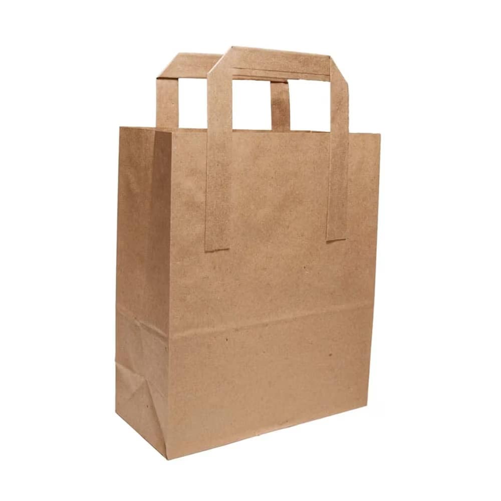 Brown Flat Handle Paper Carrier