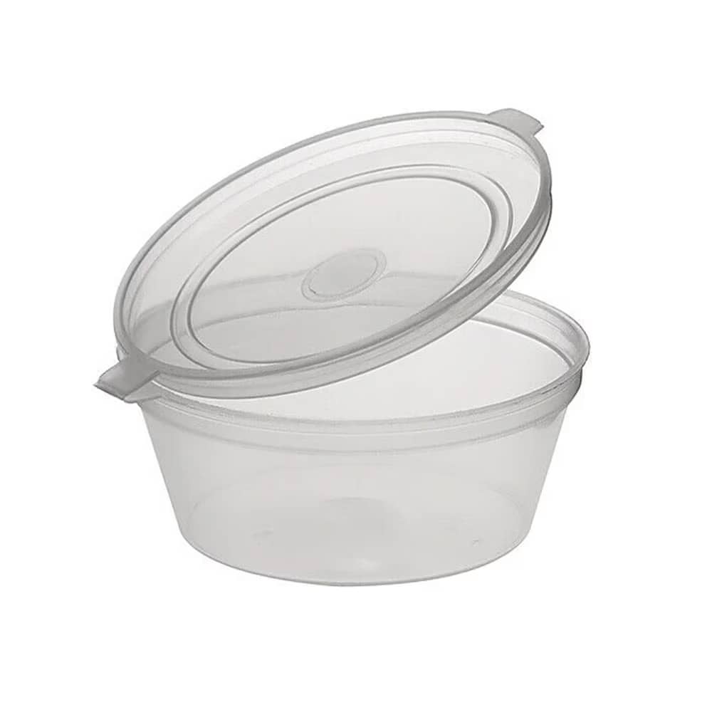 Clear Round Deli Pot With Hinged Lid